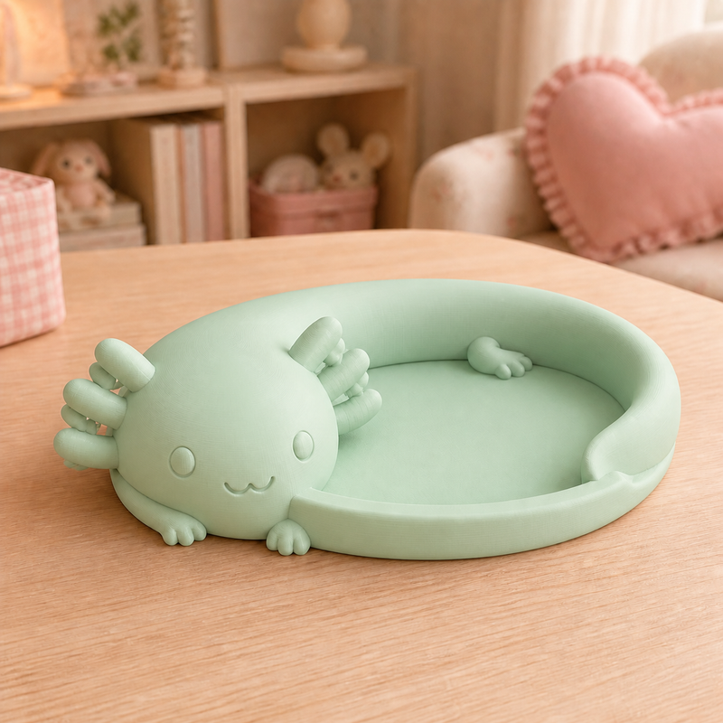 Axolotl Trinket Tray, Pastel Ring Dish, Cute Vanity Decor