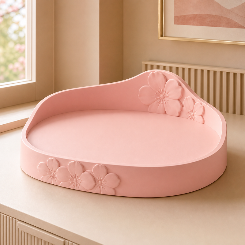 Cherry Blossom Display Riser, Pastel Vanity Stand, Cottagecore Cute Room Decor