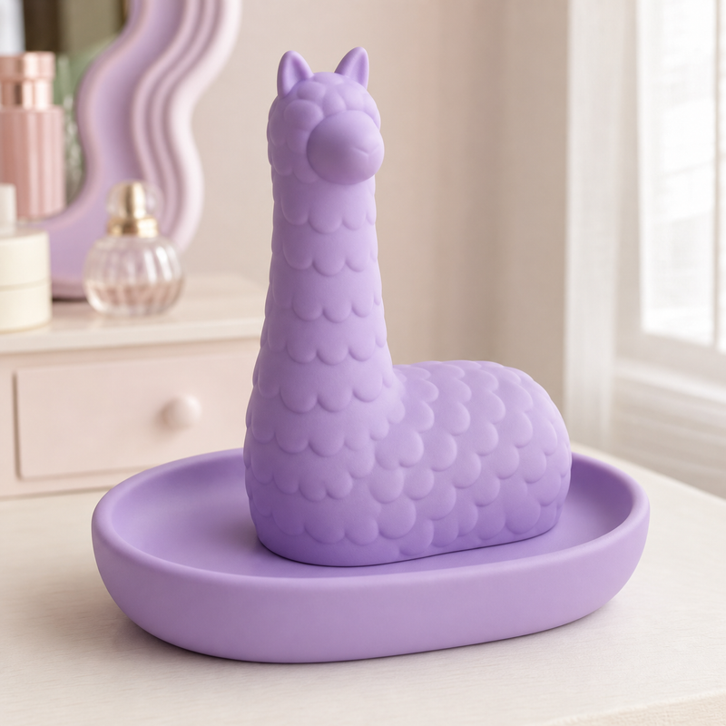 Alpaca Ring Holder, Pastel Animal Jewelry Stand, Cute Vanity Shelf Gift