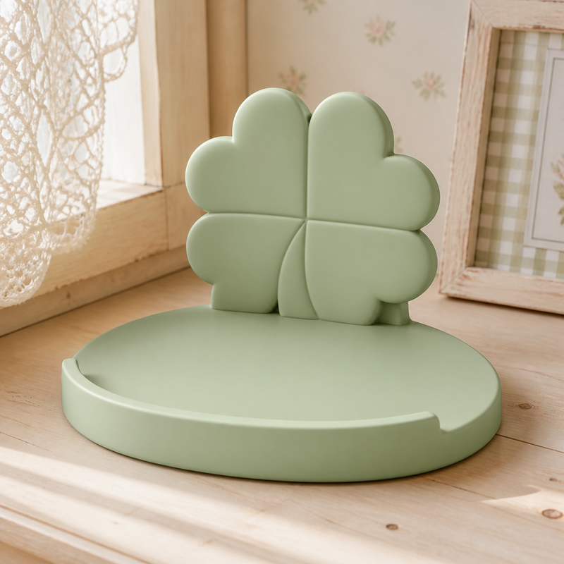 Clover Display Riser, Pastel Cottagecore Shelf Accent, Cute Room Decor