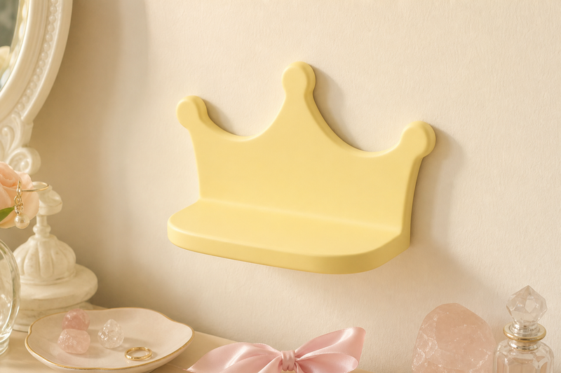 Crown Mini Wall Ledge, Coquette Pastel Wall Shelf, Nursery Vanity Decor