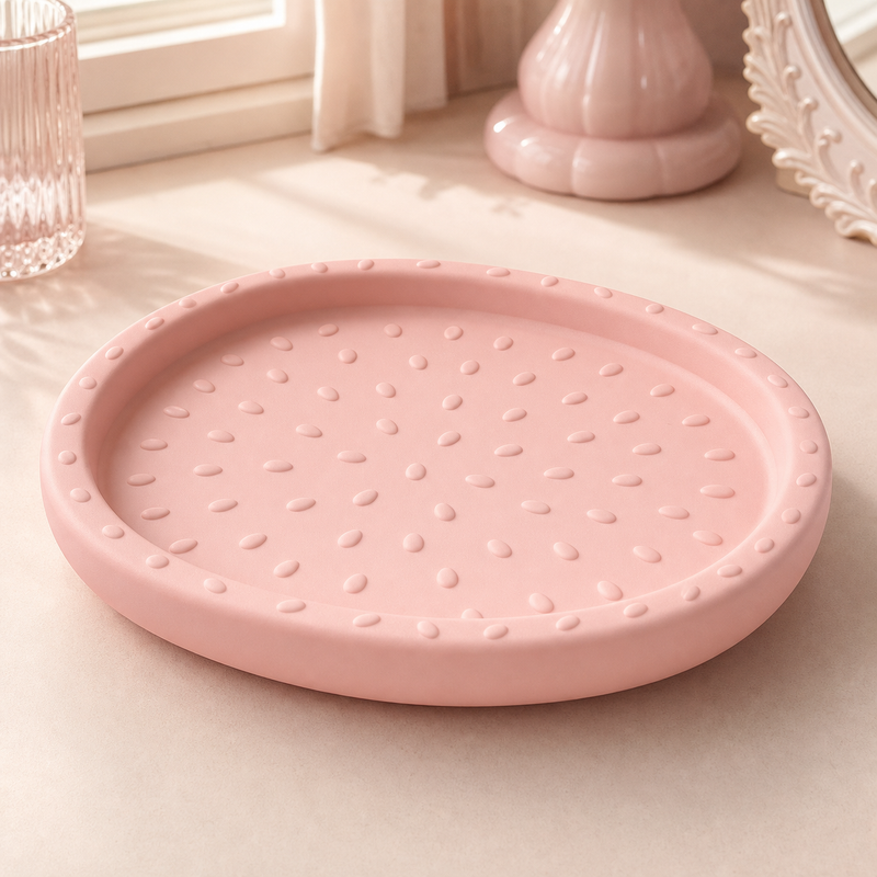 Dragonfruit Vanity Dish, Pastel Trinket Tray, Cute Desk Jewelry Holder Gift