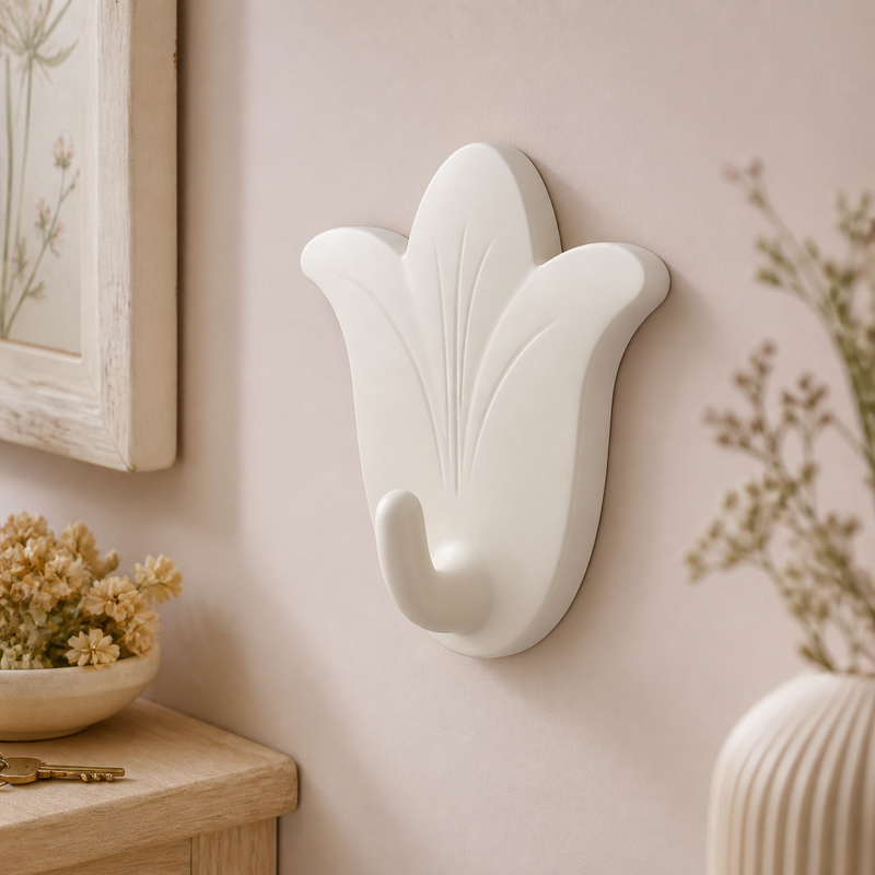 Lily Wall Hook, Pastel Flower Key Peg, Cute Cottagecore Room Decor
