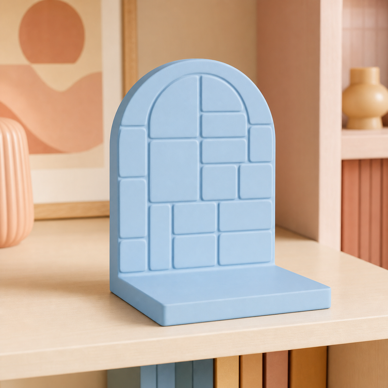 Mosaic Tile Bookend, Retro Pastel Shelf Decor, Cute Book Lover Gift