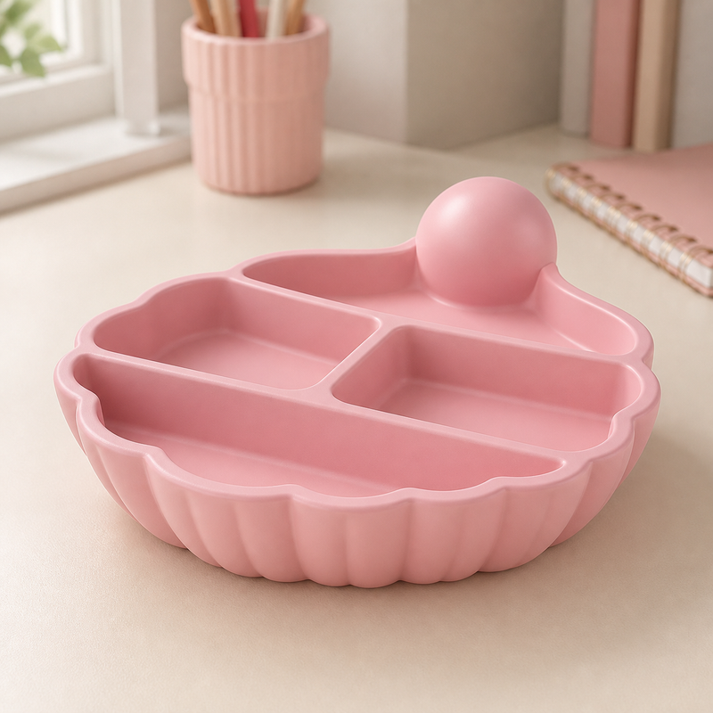 Pearl Desk Organizer, Pastel Shell Catchall Tray, Coastal Cute Office Decor Gift