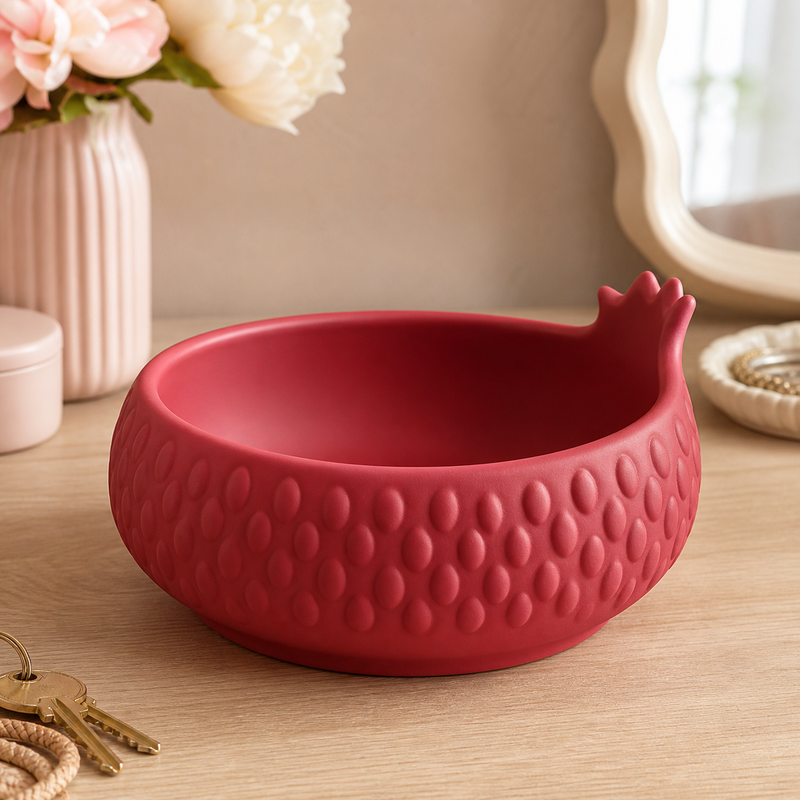 Pomegranate Key Bowl, Pastel Fruit Catchall, Cute Entry Table Decor
