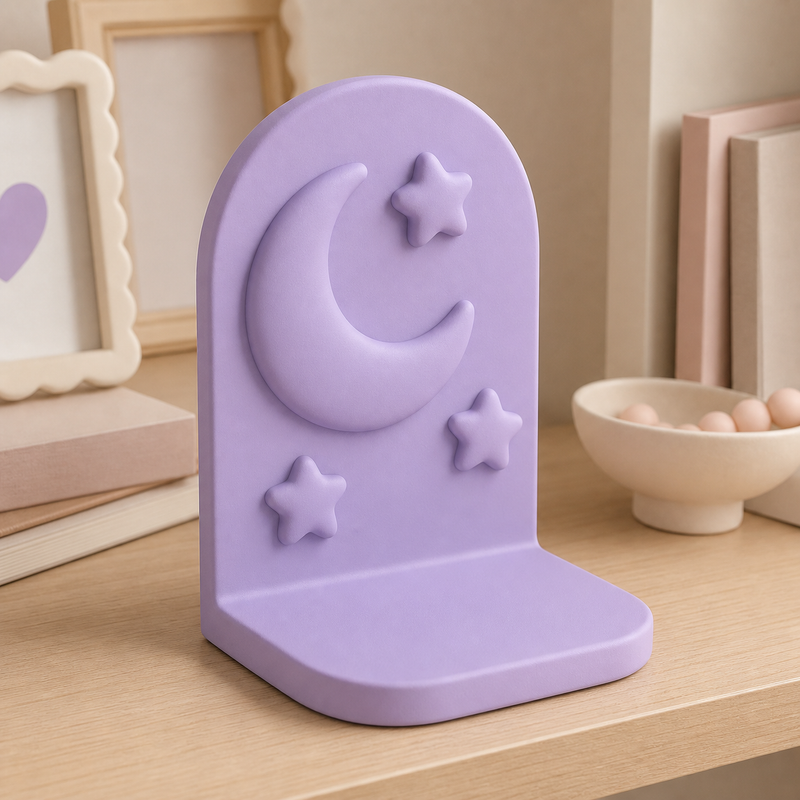 Moon Bookends Pair, Shelf Decor, Cute Desk Book Holder