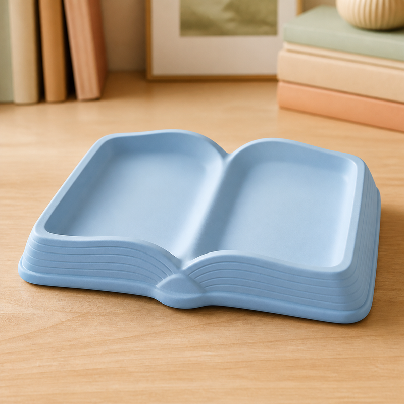 Open Book Catchall Dish, Pastel Book Lover Jewelry Tray, Cute Reader Desk Decor
