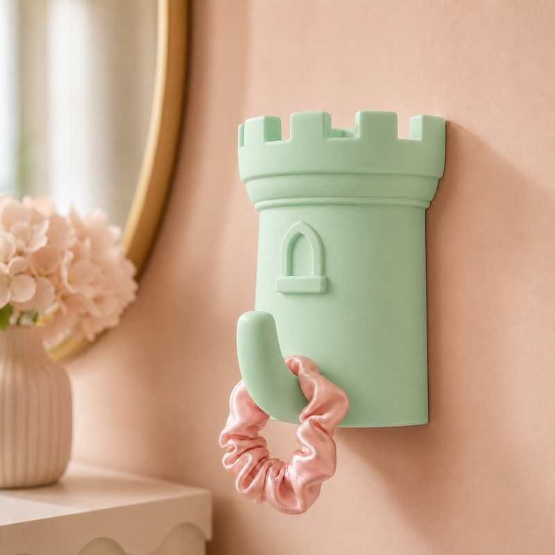 Castle Turret Wall Hook, Pastel Key Holder, Cute Wall Organizer