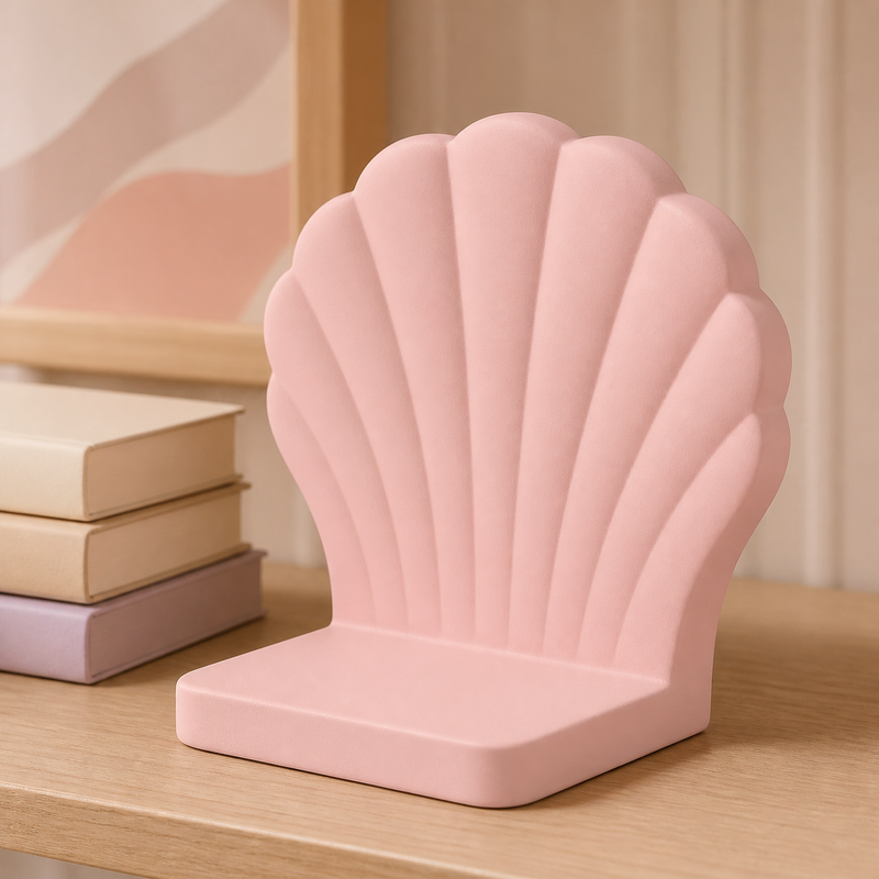 Clam Shell Bookends Pair, Shelf Decor, Cute Desk Book Holder