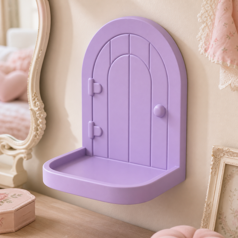 Fairy Door Wall Shelf, Pastel Crystal Shelf, Cute Room Decor