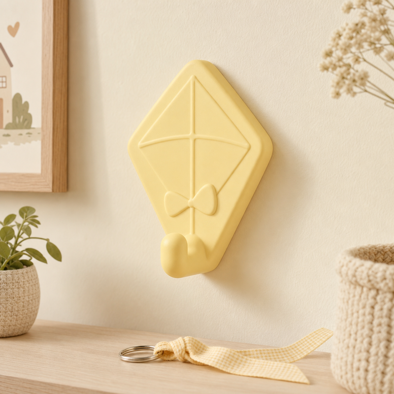Kite Wall Hook, Adhesive Key Holder, Pastel Nursery Entryway Room Decor