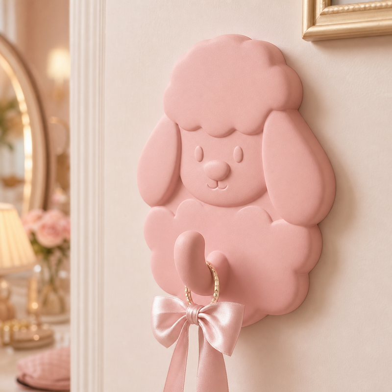 Poodle Wall Hook, Pastel Key Holder, Cute Wall Organizer