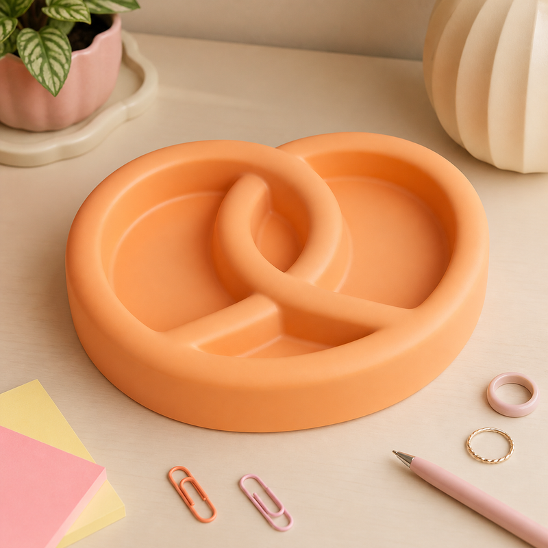 Pretzel Desk Organizer, Pen Holder, Cute Office Decor