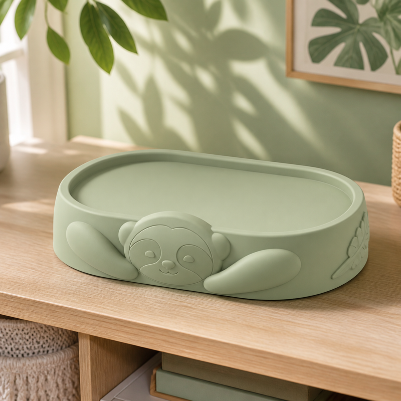 Sloth Vanity Tray, Pastel Catchall Dish, Cute Jungle Desk Decor Gift