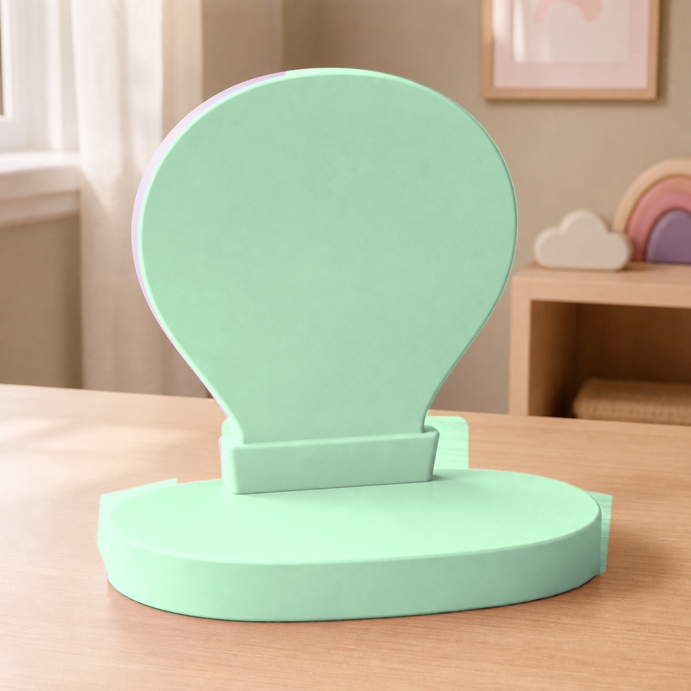 Hot Air Balloon Display Riser, Pastel Nursery Shelf Accent, Cute Desk Decor Gift — Green color variant