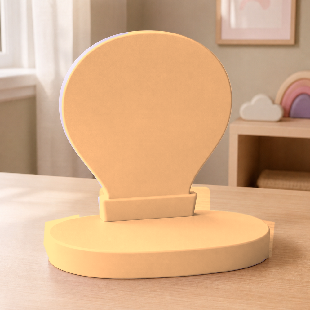 Hot Air Balloon Display Riser, Pastel Nursery Shelf Accent, Cute Desk Decor Gift — Orange color variant
