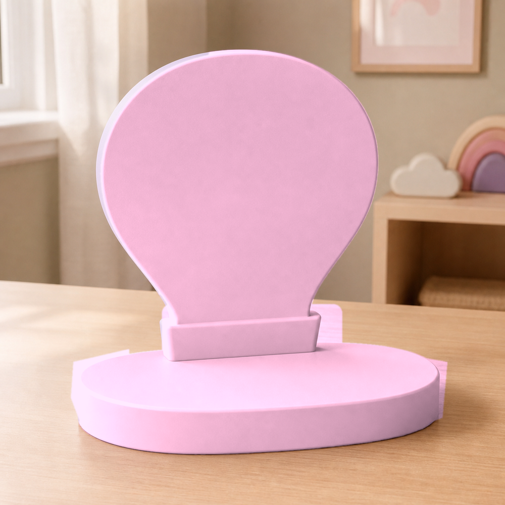 Hot Air Balloon Display Riser, Pastel Nursery Shelf Accent, Cute Desk Decor Gift — Pink color variant