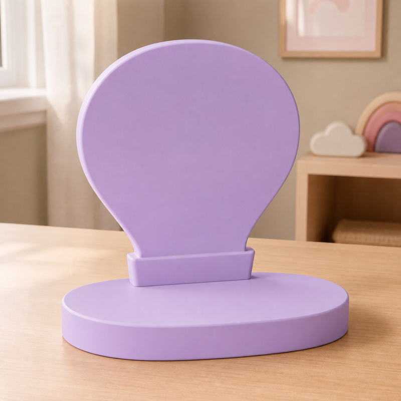 Hot Air Balloon Display Riser, Pastel Nursery Shelf Accent, Cute Desk Decor Gift — Purple color variant