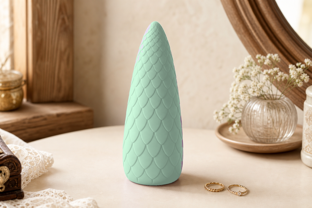 Dragon Egg Ring Holder, Fantasy Jewelry Stand, Pastel Vanity Decor Gift — Green color variant