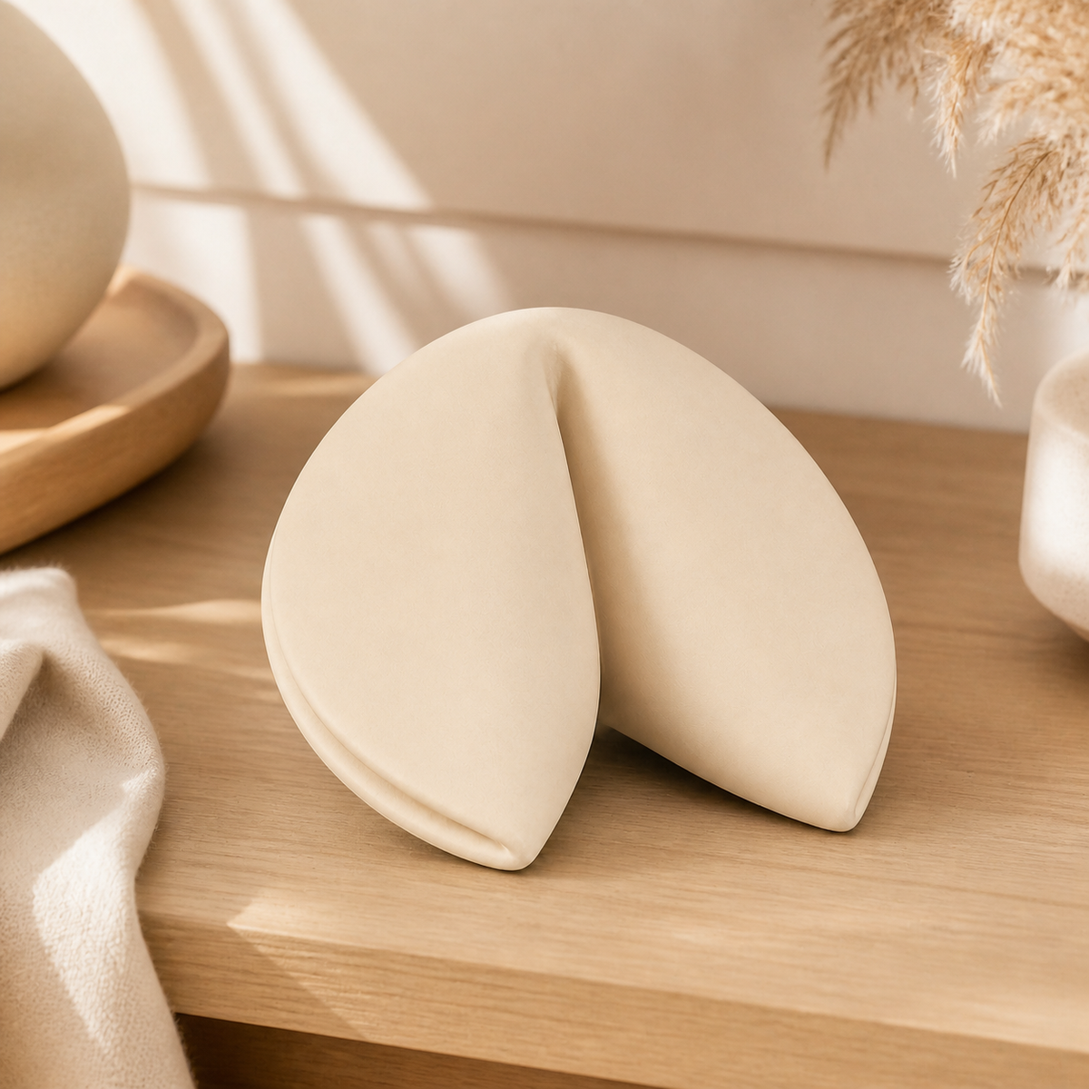 Fortune Cookie Shelf Accent, Pastel Desk Decor, Cute Kawaii Room Decor Gift — Beige color variant