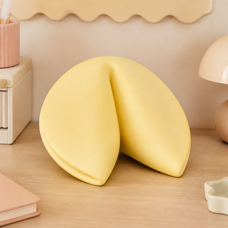 Fortune Cookie Shelf Accent, Pastel Desk Decor, Cute Kawaii Room Decor Gift — Yellow color variant