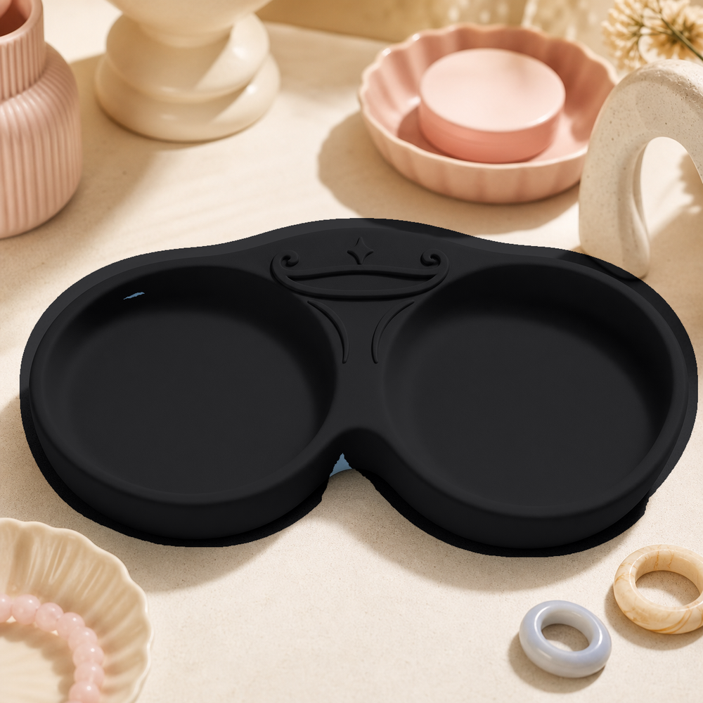 Libra Scales Vanity Tray, Pastel Zodiac Jewelry Dish, Cute Desk Decor Gift — Black color variant
