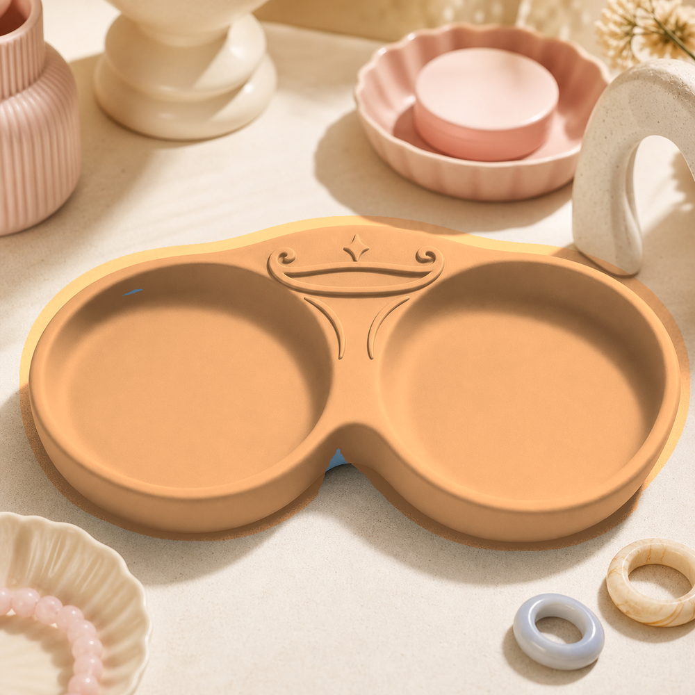 Libra Scales Vanity Tray, Pastel Zodiac Jewelry Dish, Cute Desk Decor Gift — Orange color variant