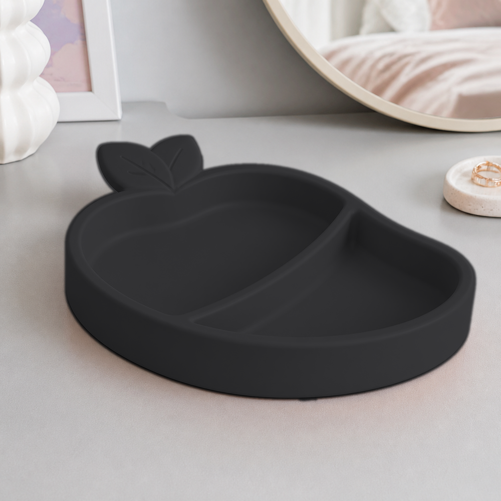 Mango Vanity Caddy, Pastel Divided Catchall Tray, Cute Kawaii Desk Decor Gift — Black color variant