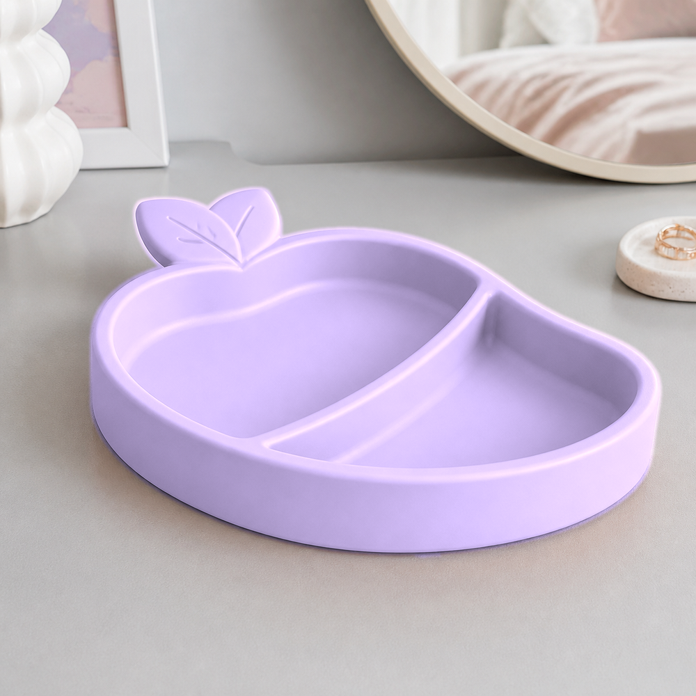 Mango Vanity Caddy, Pastel Divided Catchall Tray, Cute Kawaii Desk Decor Gift — Purple color variant