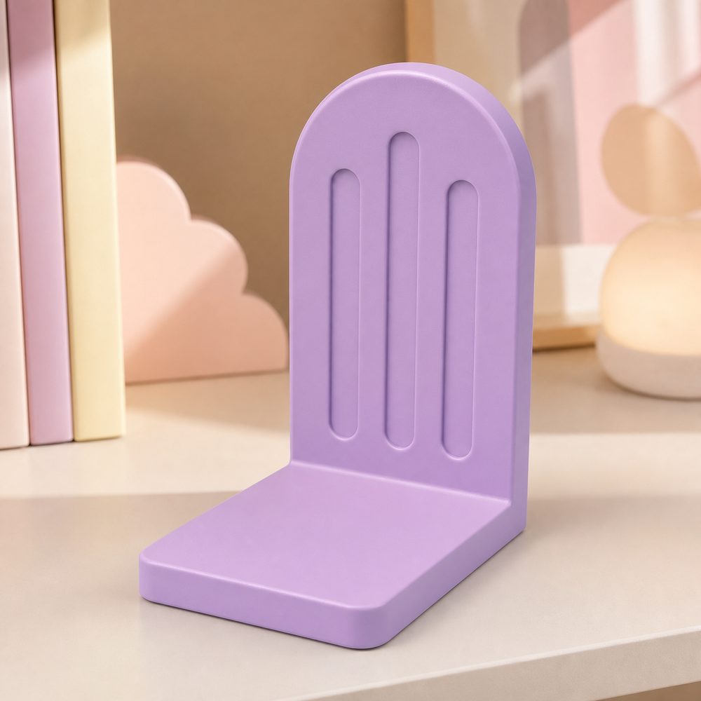 Popsicle Bookend, Pastel Shelf Decor, Cute Book Lover Gift, Dorm Room Decor — Purple color variant