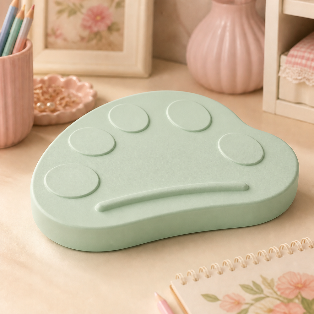 Paint Palette Desk Accent, Pastel Artist Shelf Decor — Green color variant