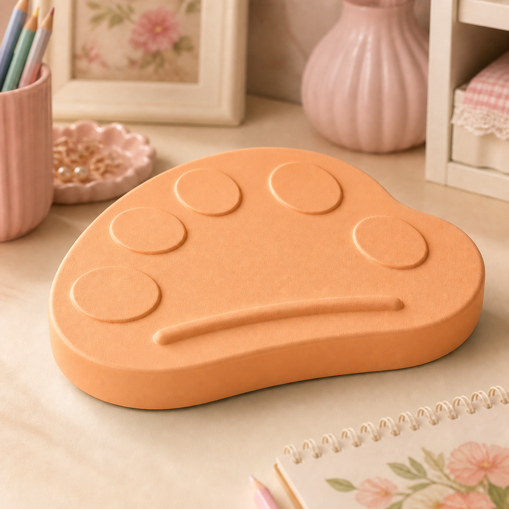 Paint Palette Desk Accent, Pastel Artist Shelf Decor — Orange color variant
