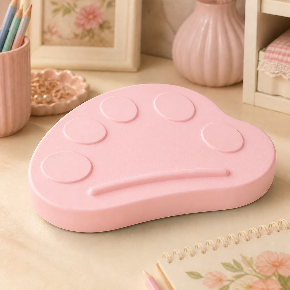 Paint Palette Desk Accent, Pastel Artist Shelf Decor — Pink color variant