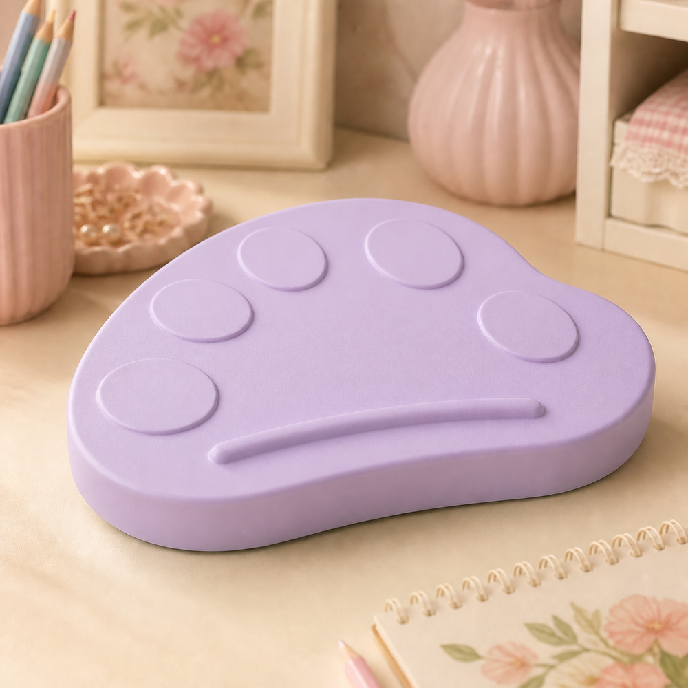 Paint Palette Desk Accent, Pastel Artist Shelf Decor — Purple color variant