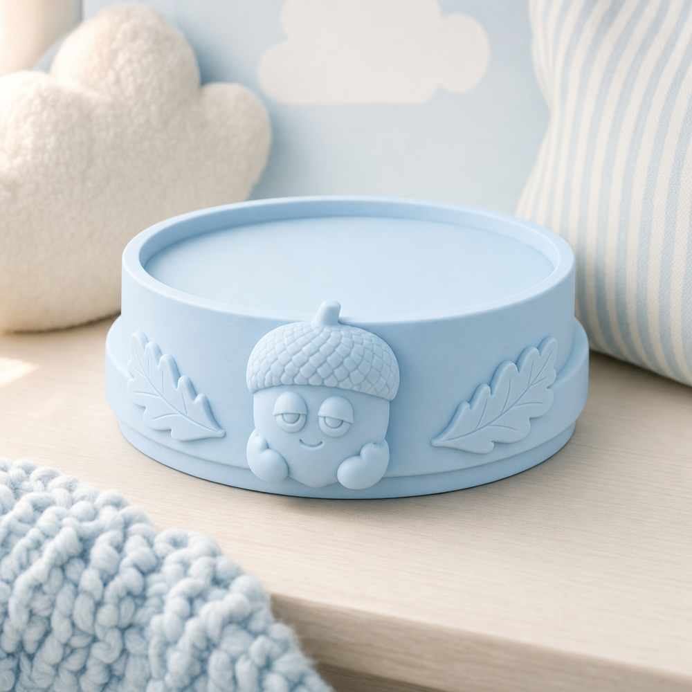 Display Riser, Pastel Acorn Candle Stand, Cottagecore Teacher Gift — Blue lifestyle color variant