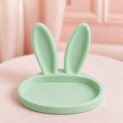 Bunny Ear Ring Dish, Pastel Jewelry Holder — Green color variant