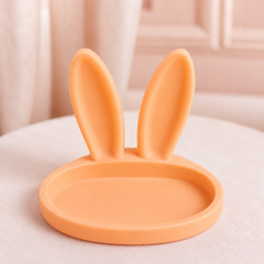Bunny Ear Ring Dish, Pastel Jewelry Holder — Orange color variant