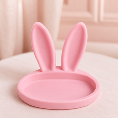 Bunny Ear Ring Dish, Pastel Jewelry Holder — Pink color variant