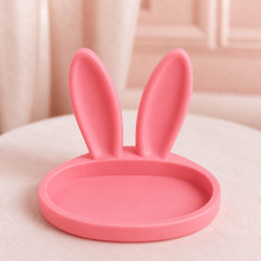 Bunny Ear Ring Dish, Pastel Jewelry Holder — Red color variant