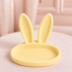 Bunny Ear Ring Dish, Pastel Jewelry Holder — Yellow color variant