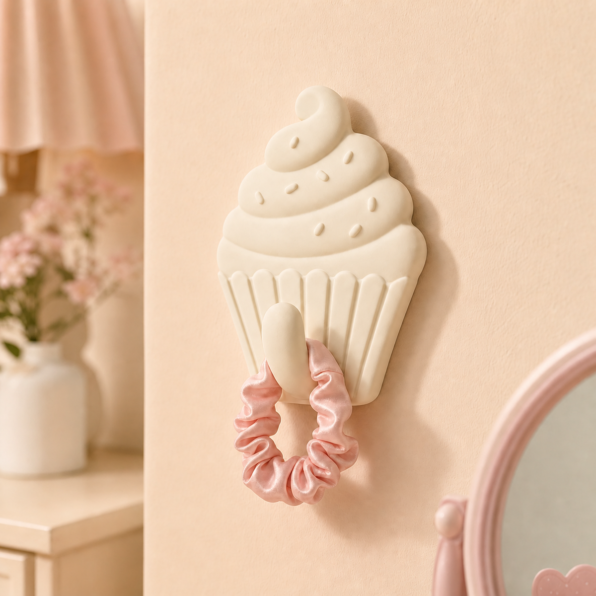 Cupcake Wall Hook, Pastel Sweet Room Decor — Beige color variant