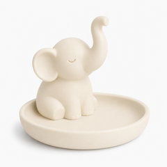 Elephant Trunk Ring Dish, Pastel Jewelry Tray — Beige color variant