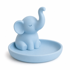 Elephant Trunk Ring Dish, Pastel Jewelry Tray — Blue color variant