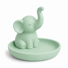 Elephant Trunk Ring Dish, Pastel Jewelry Tray — Green color variant
