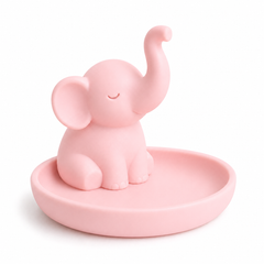 Elephant Trunk Ring Dish, Pastel Jewelry Tray — Pink color variant