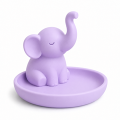 Elephant Trunk Ring Dish, Pastel Jewelry Tray — Purple color variant