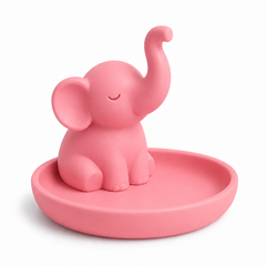 Elephant Trunk Ring Dish, Pastel Jewelry Tray — Red color variant