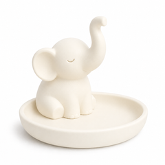 Elephant Trunk Ring Dish, Pastel Jewelry Tray — White color variant