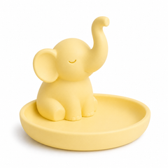Elephant Trunk Ring Dish, Pastel Jewelry Tray — Yellow color variant